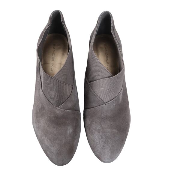 Bandolino Womens Heeled Ankle Booties Gray Suede Size 8.5 Elastic Slip On Career - Picture 3 of 11
